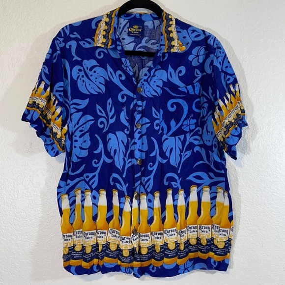 Corona Other - Corona Extra Beer Hawaiian Short Sleeve Shirt Sz L